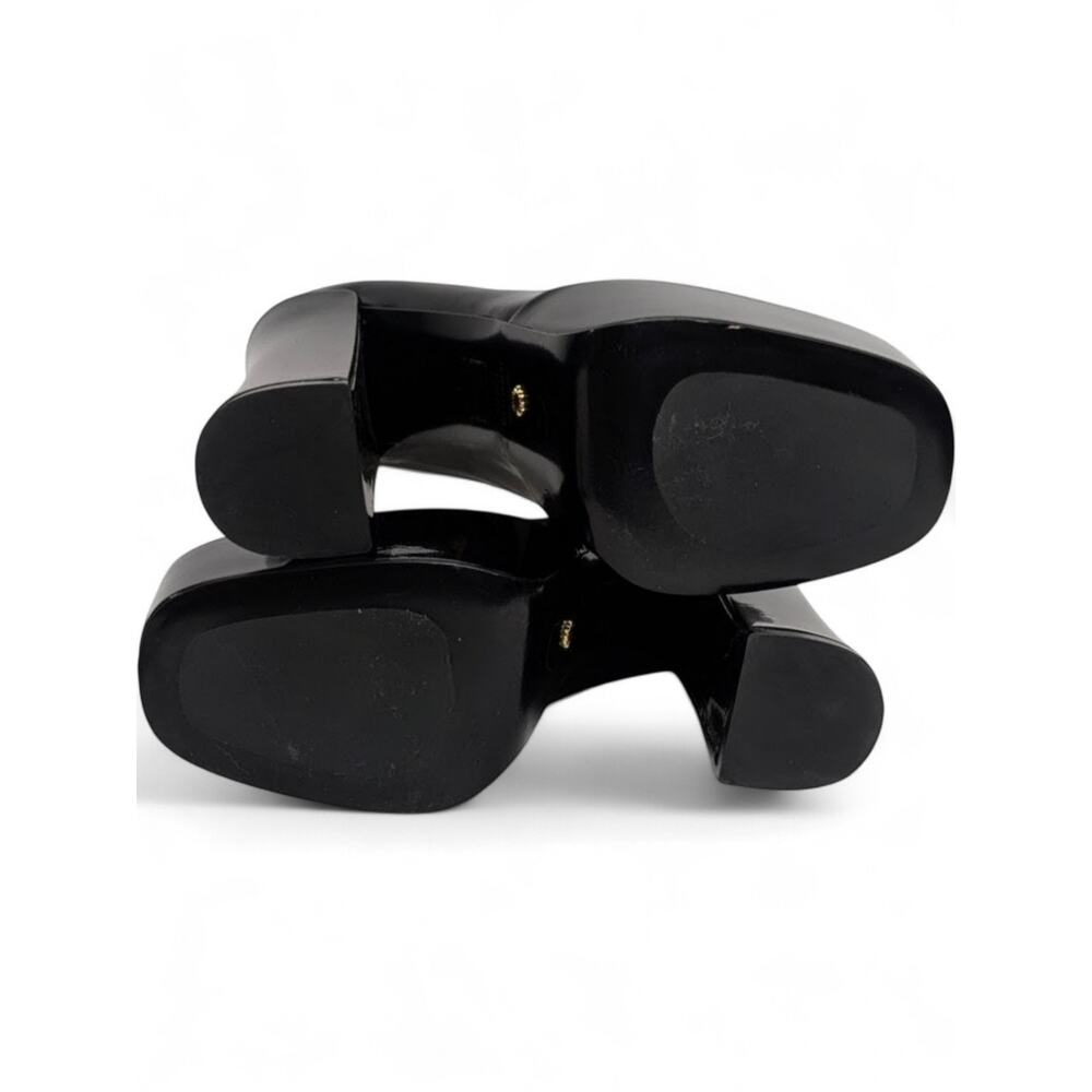 Stuart Weitzman Black Patent 6in Platform Pumps Chunky High Heel Y2K Disco Glam - Picture 11 of 12